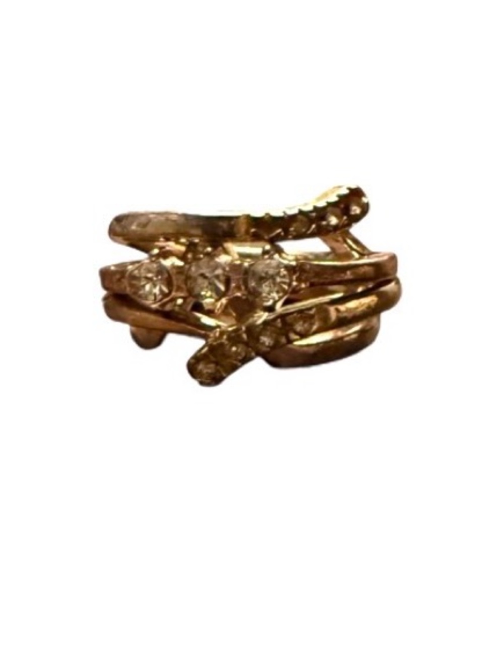 4 Gold Tone Fashion Stacking Rings